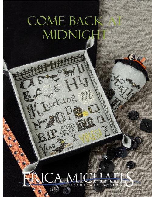 ERICA MICHAELS NEEDLEART DESiGNS "Come Back At Midnight"  Counted Cross Stitch Pattern  Halloween, Pattern Only