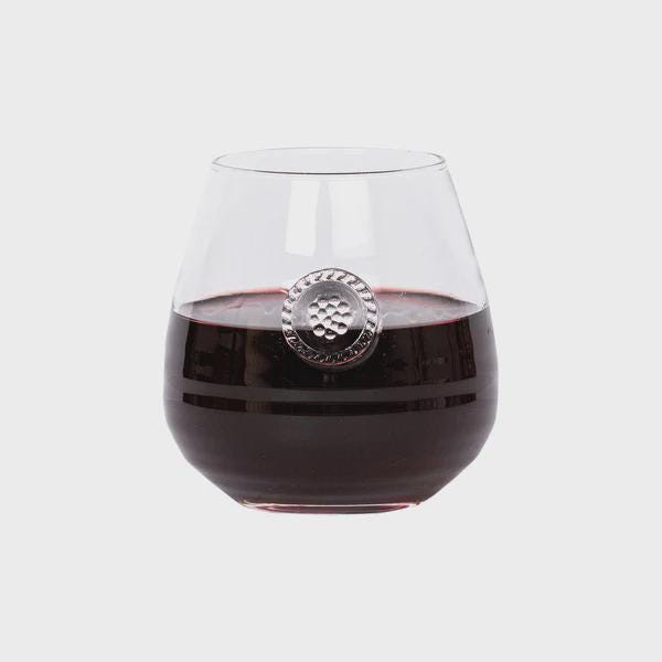JULISKA ~ Berry & Thread Stemless Red Wine Glass ~ 14 oz. ~6"H x 3"W ~ EUC