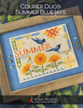 Robin Pickens "Courier Duos: Summer Blue Jays", Counted Cross Stitch, Bird, Flowers, Chart, Pattern Only