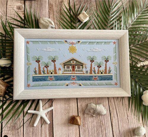 FLOSSABILITIES "Shack On The Beach"  Counted Cross Stitch Pattern  Chart, Seasons Series, Pattern Only