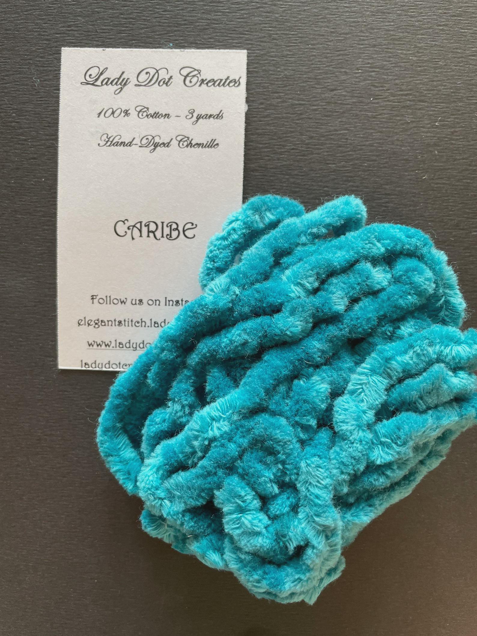 CARIBE ~ CHENILLE TRIM by Lady Dot Creates  3 Yards  Hand-Dyed Chenille  100% Cotton  Finishing  Craft Project Trim