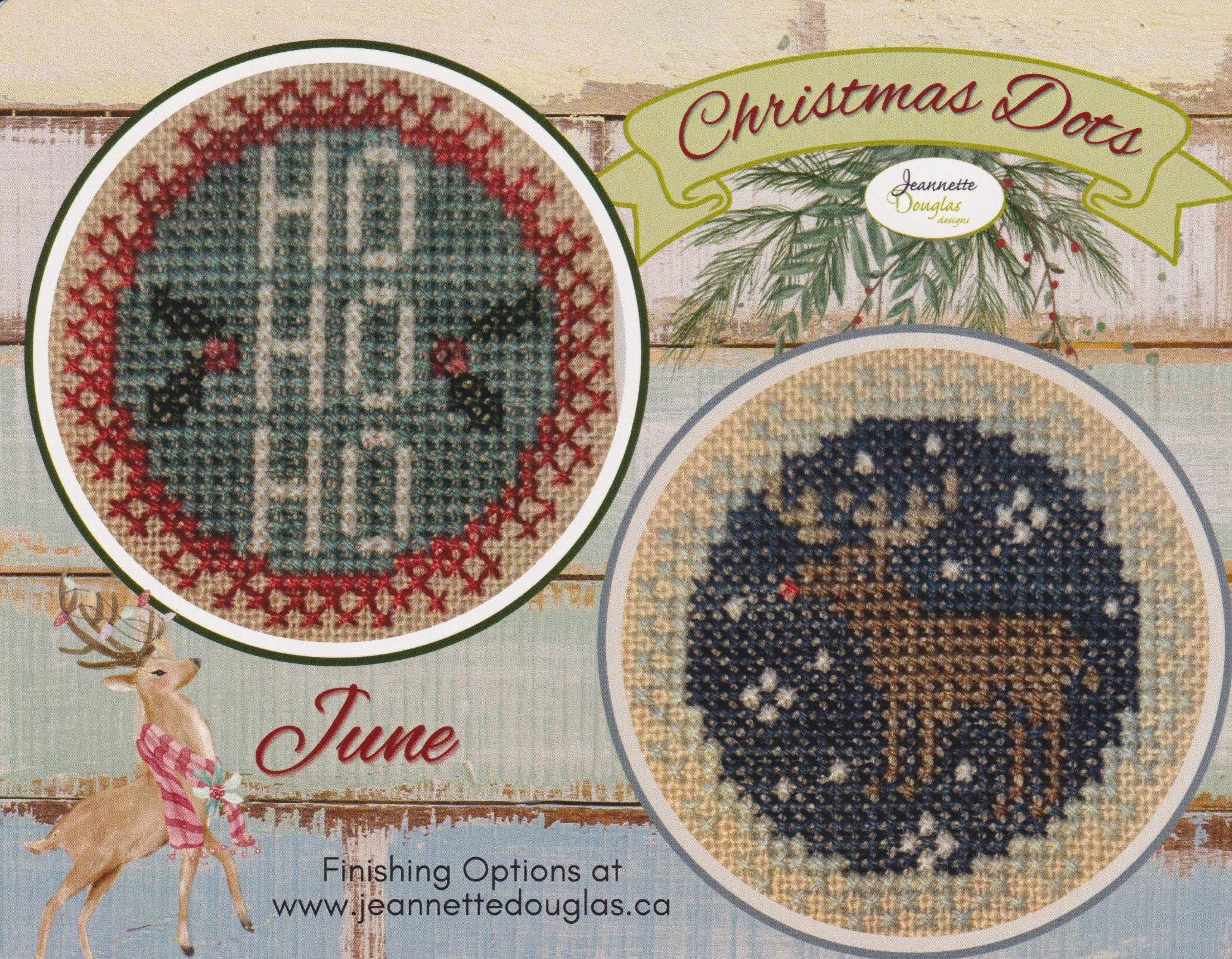 JEANNETTE DOUGLAS DESIGNS "Christmas Dots - June" Counted Cross Stitch Pattern, Nashville Needlework Market 2025, Pattern Only