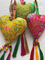 Handmade Heart Decorations x12, Unique Set of 12 Love Heart Ornaments, Home Decor, Lovers Gifts for Her, Eclectic Home Decor