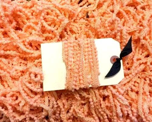 CREAMSICLE ~ POM POMS Trim by Lady Dot Creates  2 Continuous Yards  Hand-Dyed  Finishing  Craft Project Trim