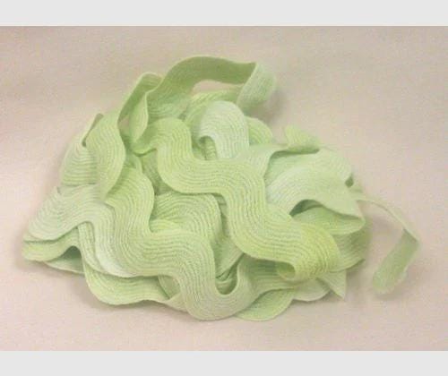 Apple Green ~ 1" RICK RACK TRIM by Dames of the Needle / From The Cauldron  3 Yards  Hand-Dyed  100% Cotton  Finishing Trim