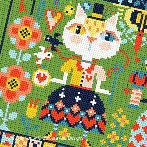 BARBARA ANA DESIGNS "Crafty Cats" Counted Cross Stitch Pattern, Chart, Pattern Only
