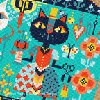 BARBARA ANA DESIGNS "Crafty Cats" Counted Cross Stitch Pattern, Chart, Pattern Only