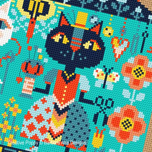 BARBARA ANA DESIGNS "Crafty Cats" Counted Cross Stitch Pattern, Chart, Pattern Only