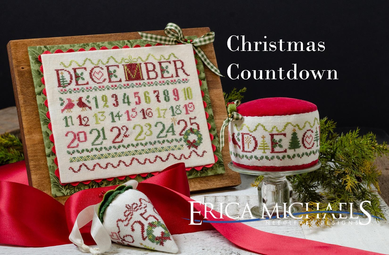 ERICA MICHAELS NEEDLEART DESiGNS "Christmas Countdown"  Counted Cross Stitch Pattern  Christmas, Pattern Only