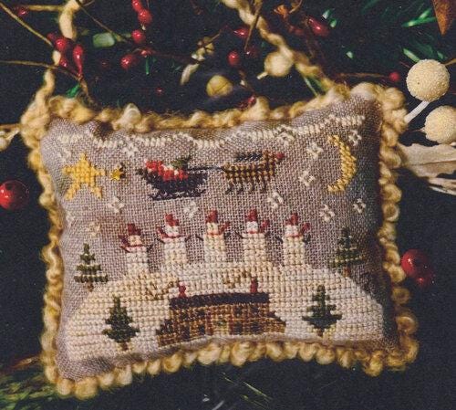 HOMESPUN ELEGANCE "Snowman Lookout ~ 2023 Snowman Ornament" Counted Cross Stitch Pattern, Pattern Only