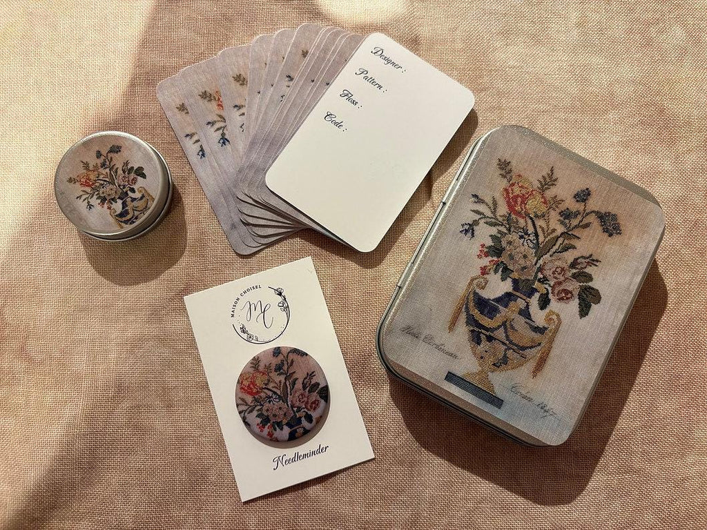 MAISON CHOISEL -Lady's Companion - Noeli Corbineau - Reflets de Soie - Tin Box, Floss Drops, Needle Minder, and Small Round Tin Box