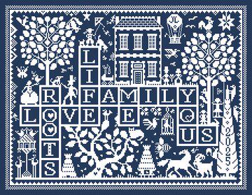 LONG DOG SAMPLERS "Happy Ever After"  Counted Cross Stitch Pattern  Sampler, Chart, Pattern Only