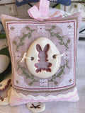 ROVARIS ~ "Pink Rabbit Egg Ornament Cross Stitch Kit" Counted Cross Stitch Pattern + KIT, Handmade from Samone, Italy