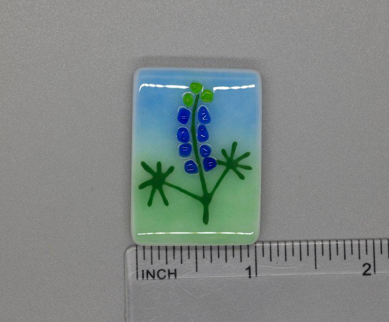 BEAU VERRE ART "Blue Bonnet Fused Glass Needle Minder"  Magnet  Needleminder  One-of-a-Kind, Handcrafted with Love by Kelly
