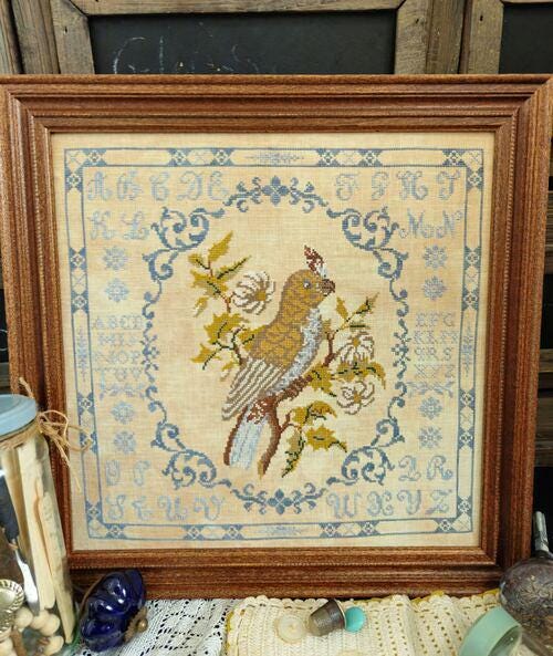 QUAINT ROSE NEEDLEARTS "Something Blue" Counted Cross Stitch Pattern, Sampler, Chart, Pattern Only