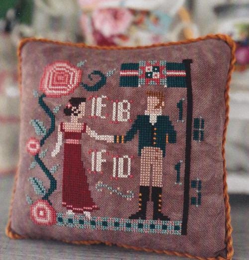 ANNIE BEEZ Folk Art "Elizabeth and Fitzwilliam" Counted Cross Stitch Pattern, Chart, Pattern Only