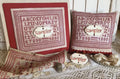 ROVARIS ~ "Red Sampler Ceramic Cross Stitch Kit" Counted Cross Stitch Pattern + KIT, Handmade from Samone, Italy