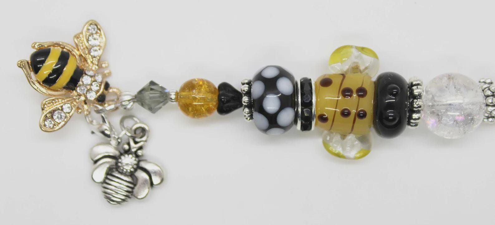 Kelly Clark Studio ~ Honey Bee Scissor Fob, Scissor Find, Lanyard Fob, Key Fob, Purse Fob, Key Chain Charm
