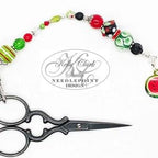 Kelly Clark Studio ~ Watermelon Scissor Fob, Scissor Find, Lanyard Fob, Key Fob, Purse Fob, Key Chain Charm