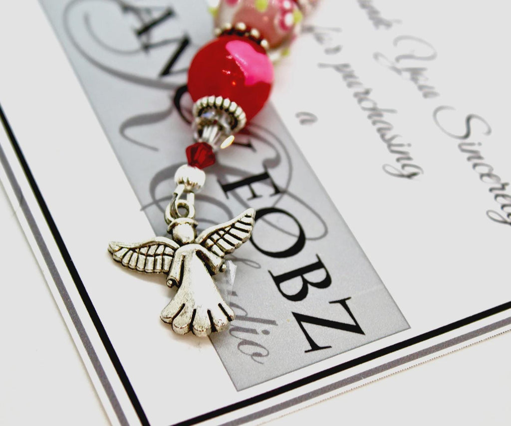 Kelly Clark Studio ~ Valentine Angel Scissor Fob, Scissor Find, Lanyard Fob, Key Fob, Purse Fob, Key Chain Charm.