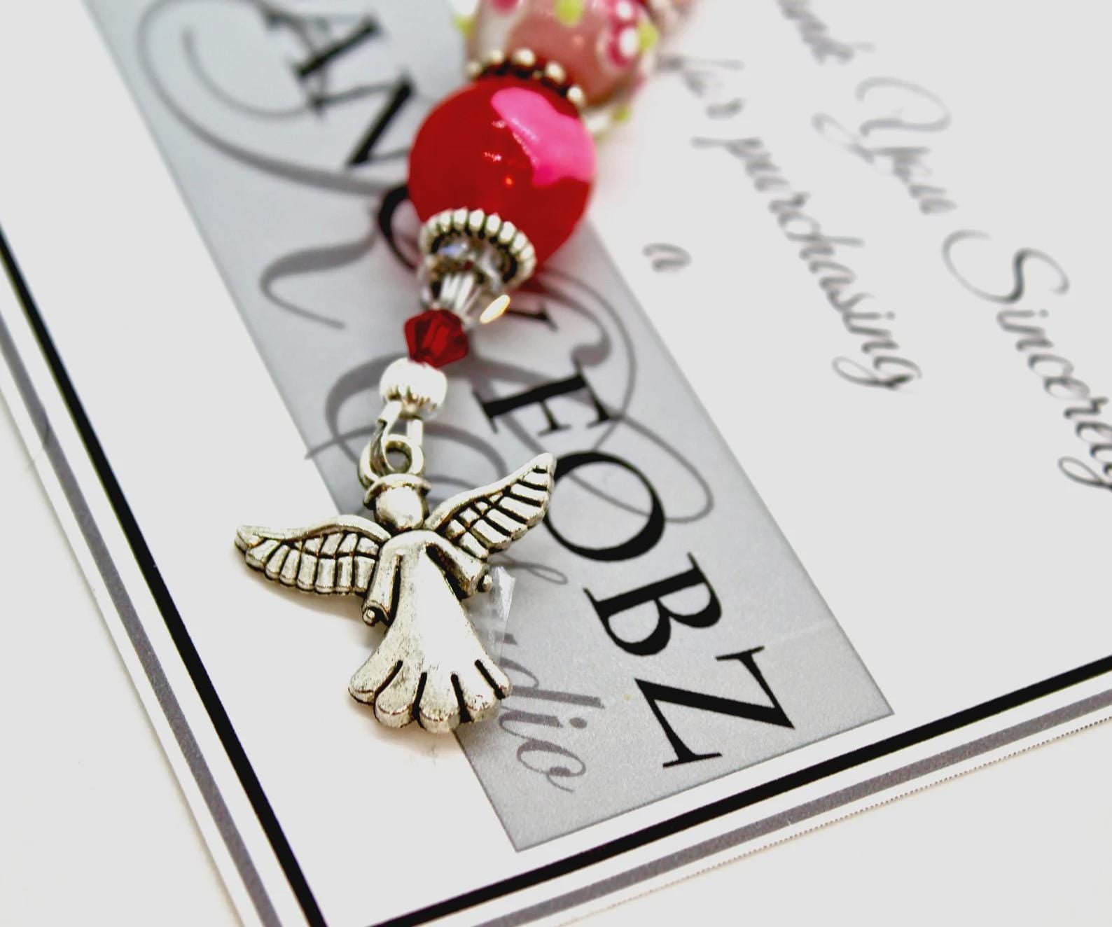 Kelly Clark Studio ~ Valentine Angel Scissor Fob, Scissor Find, Lanyard Fob, Key Fob, Purse Fob, Key Chain Charm.