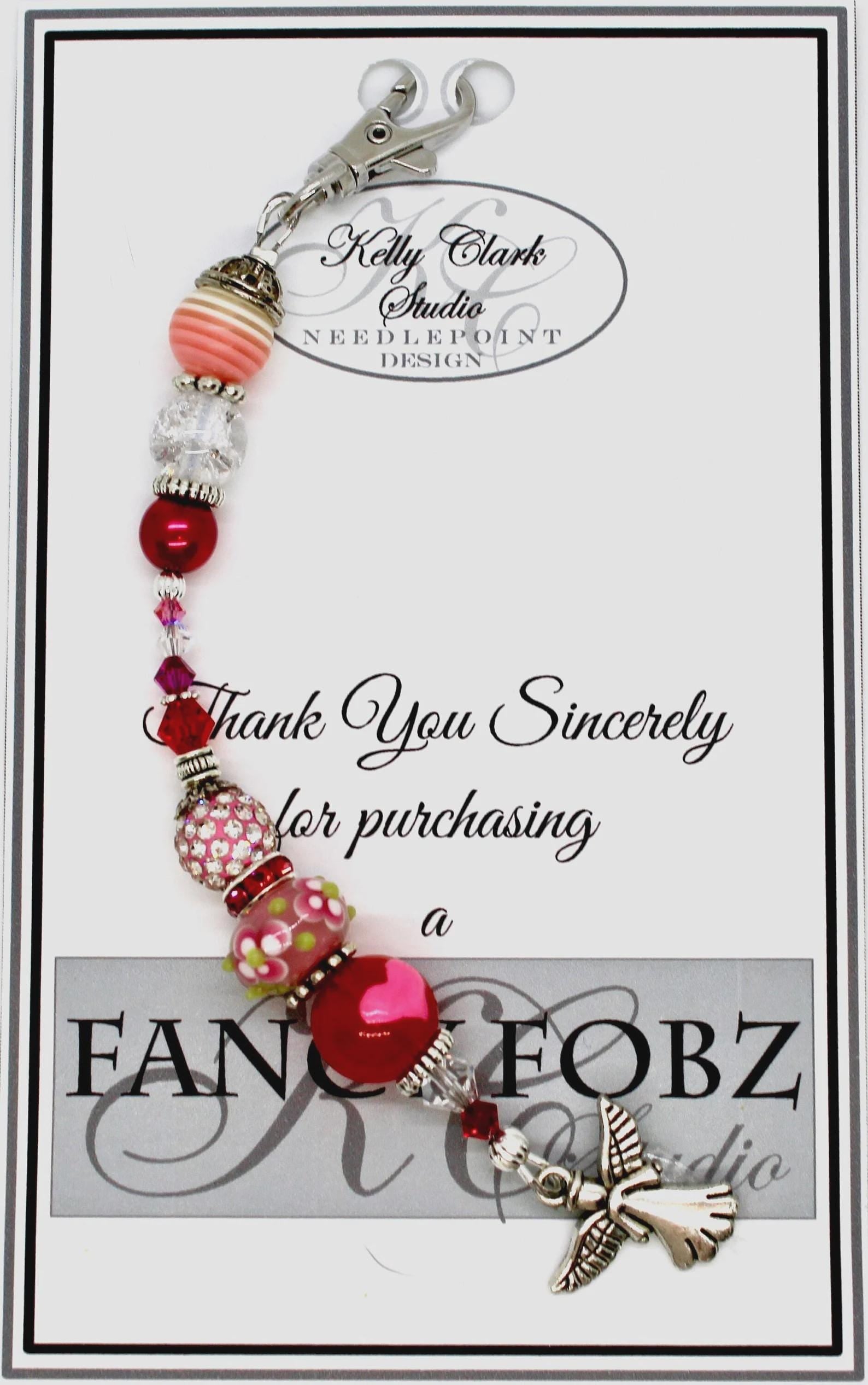 Kelly Clark Studio ~ Valentine Angel Scissor Fob, Scissor Find, Lanyard Fob, Key Fob, Purse Fob, Key Chain Charm.