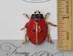 Kelly Clark Studio ~ Ladybug Needle Minder, Needle Dock, Canvas Magnet, Needle Garage, Needleminder