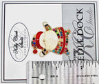 Kelly Clark Studio ~ Multi-Color Chubby Santa Needle Minder, Needle Dock, Canvas Magnet, Needle Garage, Needleminder