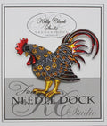 Kelly Clark Studio ~ Golden Rooster Pattern Pumpkin Needle Minder, Needle Dock, Canvas Magnet, Needle Garage, Needleminder