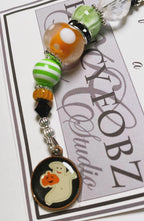Kelly Clark Studio ~ Ghost Pumpkin Charm Scissor Fob, Scissor Find, Lanyard Fob, Key Fob, Purse Fob, Key Chain Charm