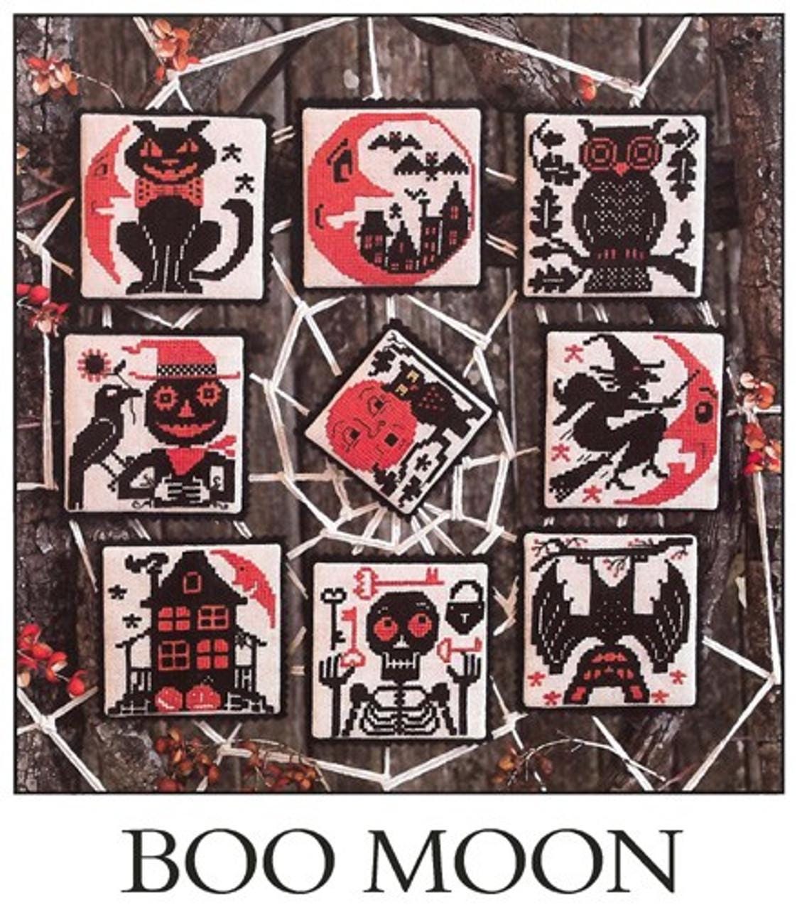 BOO MOON ~ by The Prairie Schooler Counted Cross Stitch Pattern, Hoffman Reprint, Book No. 189