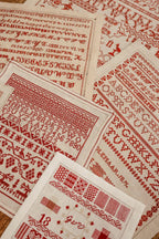 ATELIER SOED IDEE "Connected By The Red Thread - Samplers From The Classroom" Counted Cross Stitch, 6 Red Sampler Patterns, Booklet Only