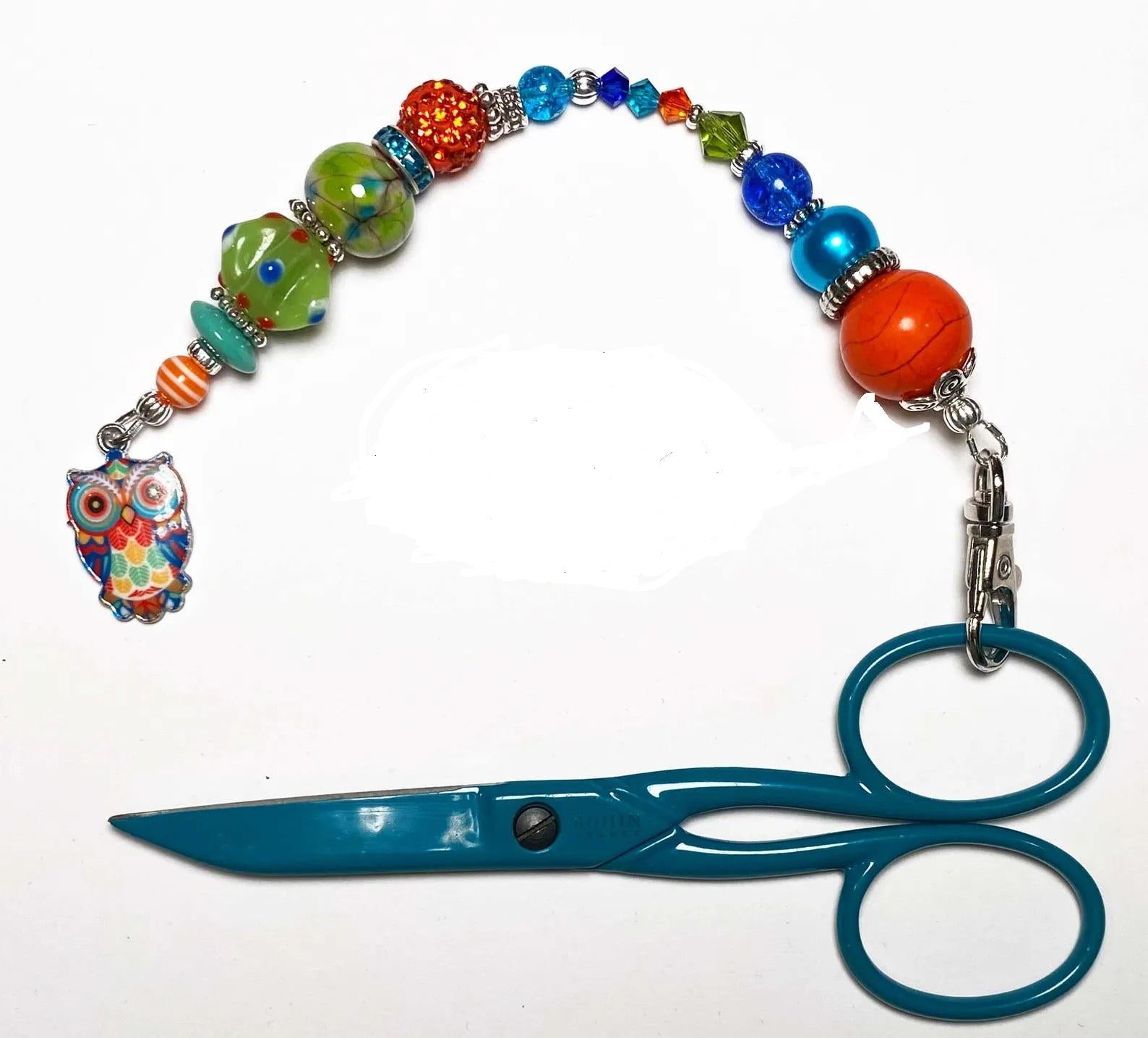 Kelly Clark Studio ~ Hoot Owl Scissor Fob, Scissor Find, Lanyard Fob, Keyfob, Purse Fob