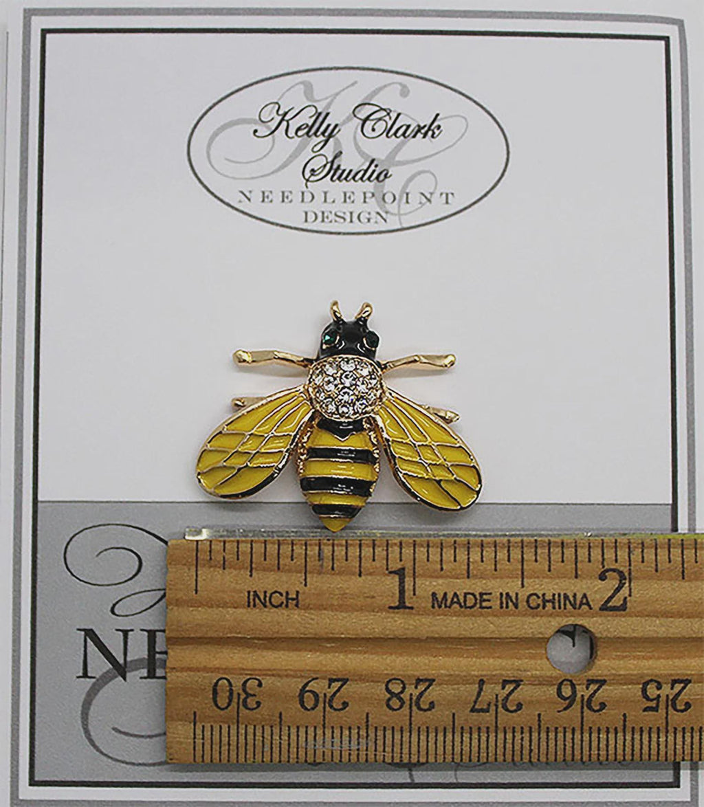 Kelly Clark Studio ~ Yellow Bumble Bee Needle Minder, Needle Dock, Canvas Magnet, Needle Garage, Needleminder