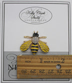 Kelly Clark Studio ~ Yellow Bumble Bee Needle Minder, Needle Dock, Canvas Magnet, Needle Garage, Needleminder