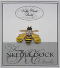 Kelly Clark Studio ~ Yellow Bumble Bee Needle Minder, Needle Dock, Canvas Magnet, Needle Garage, Needleminder