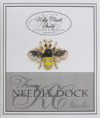 Kelly Clark Studio ~ Bumble Bee Needle Minder, Needle Dock, Canvas Magnet, Needle Garage, Needleminder