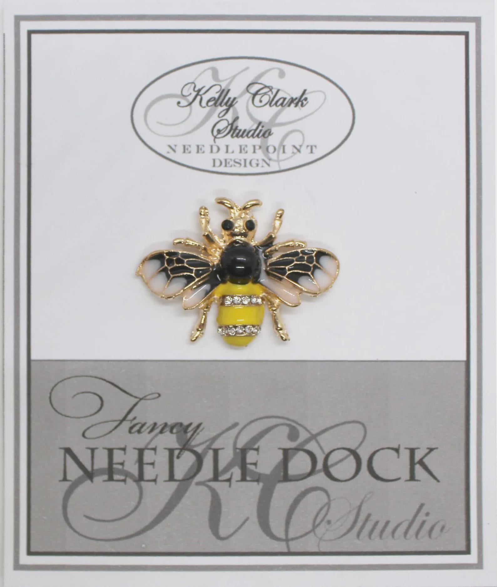 Kelly Clark Studio ~ Bumble Bee Needle Minder, Needle Dock, Canvas Magnet, Needle Garage, Needleminder
