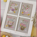 CROCETTE A GOGO "Easter Window"  Counted Cross Stitch Pattern  Bunny, Spring, Easter Eggs, Chicks, Italy, Paper Pattern