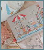 CROCETTE A GOGO "Cross Stitch On The Beach" Counted Cross Stitch Pattern & Charm, Summer, Beach, Sea, Crab, Fish, Stitchers Cabana, Chart