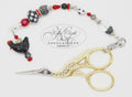 Kelly Clark Studio ~ Black Chicken Scissor Fob, Scissor Find, Lanyard Fob, Key Fob, Purse Fob, Key Chain Charm