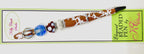Kelly Clark Studio ~ Beaded Ink Pen in Brown & White Cow Print with Blue Accent