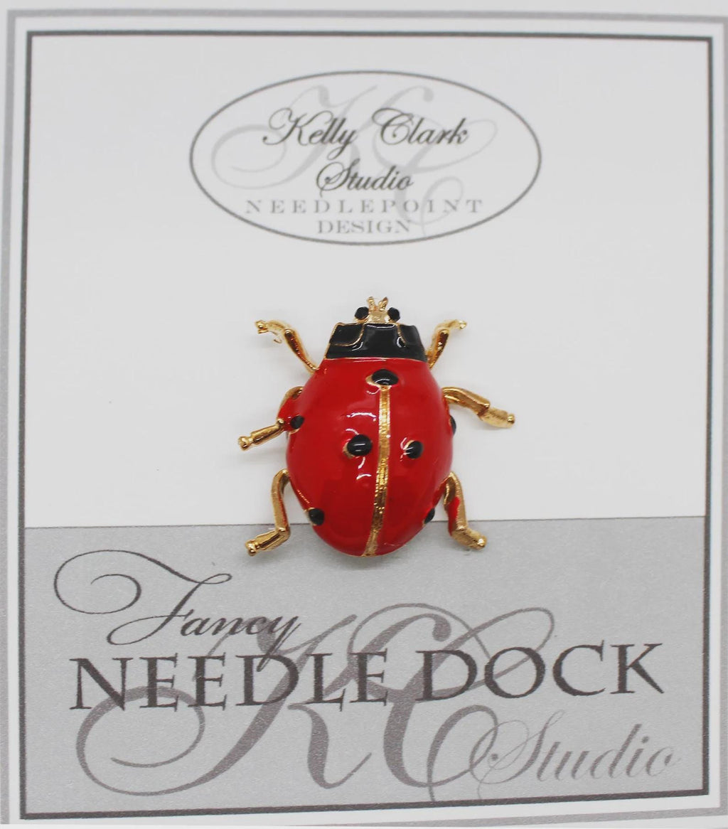 Kelly Clark Studio ~ Ladybug Needle Minder, Needle Dock, Canvas Magnet, Needle Garage, Needleminder