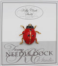 Kelly Clark Studio ~ Ladybug Needle Minder, Needle Dock, Canvas Magnet, Needle Garage, Needleminder