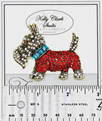 Kelly Clark Studio ~ Scotty Dog In Red Sweater Needle Minder, Needle Dock, Canvas Magnet, Needle Garage, Needleminder
