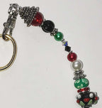 Kelly Clark Studio ~ Enameled Santa Charm Scissor Fob, Scissor Find, Lanyard Fob, Key Fob, Purse Fob, Key Chain Charm