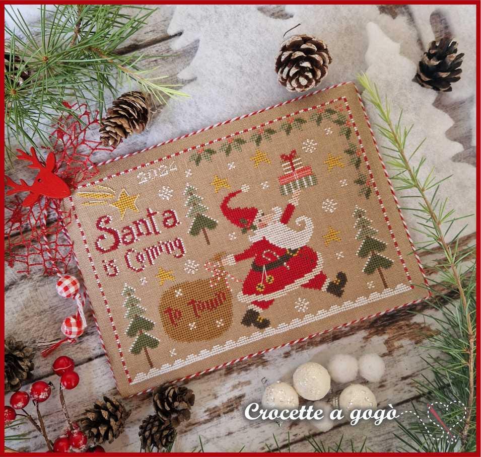 Crocette A Gogo  "Santa Is Coming"  Counted Cross Stitch Chart  Christmas  Pattern Only