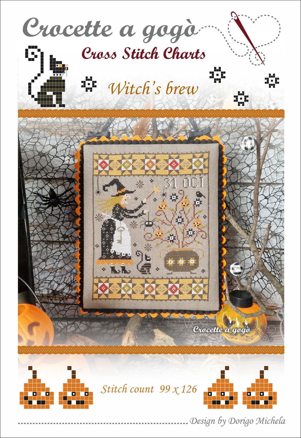 Crocette A Gogo  "Witch's Brew"  Counted Cross Stitch Chart  Halloween  Pattern Only