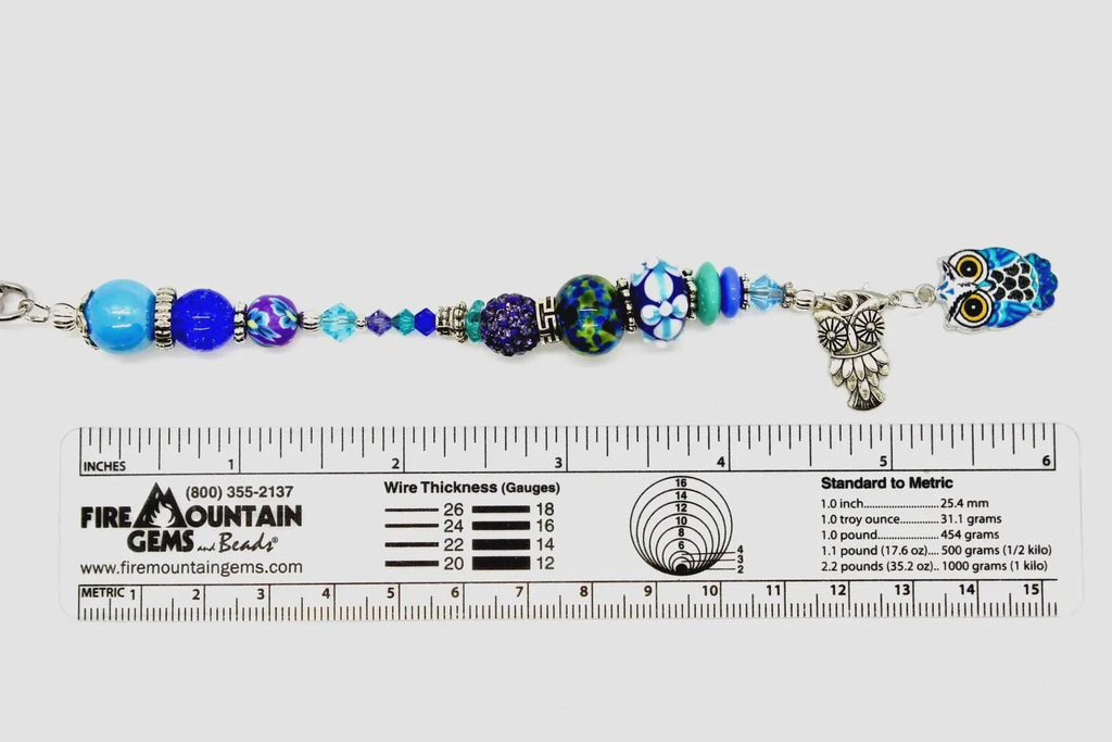 Kelly Clark Studio ~ Horned Owl Charm Scissor Fob, Scissor Find, Lanyard Fob, Key Fob, Purse Fob, Key Chain Charm