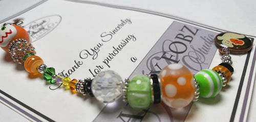 Kelly Clark Studio ~ Ghost Pumpkin Charm Scissor Fob, Scissor Find, Lanyard Fob, Key Fob, Purse Fob, Key Chain Charm